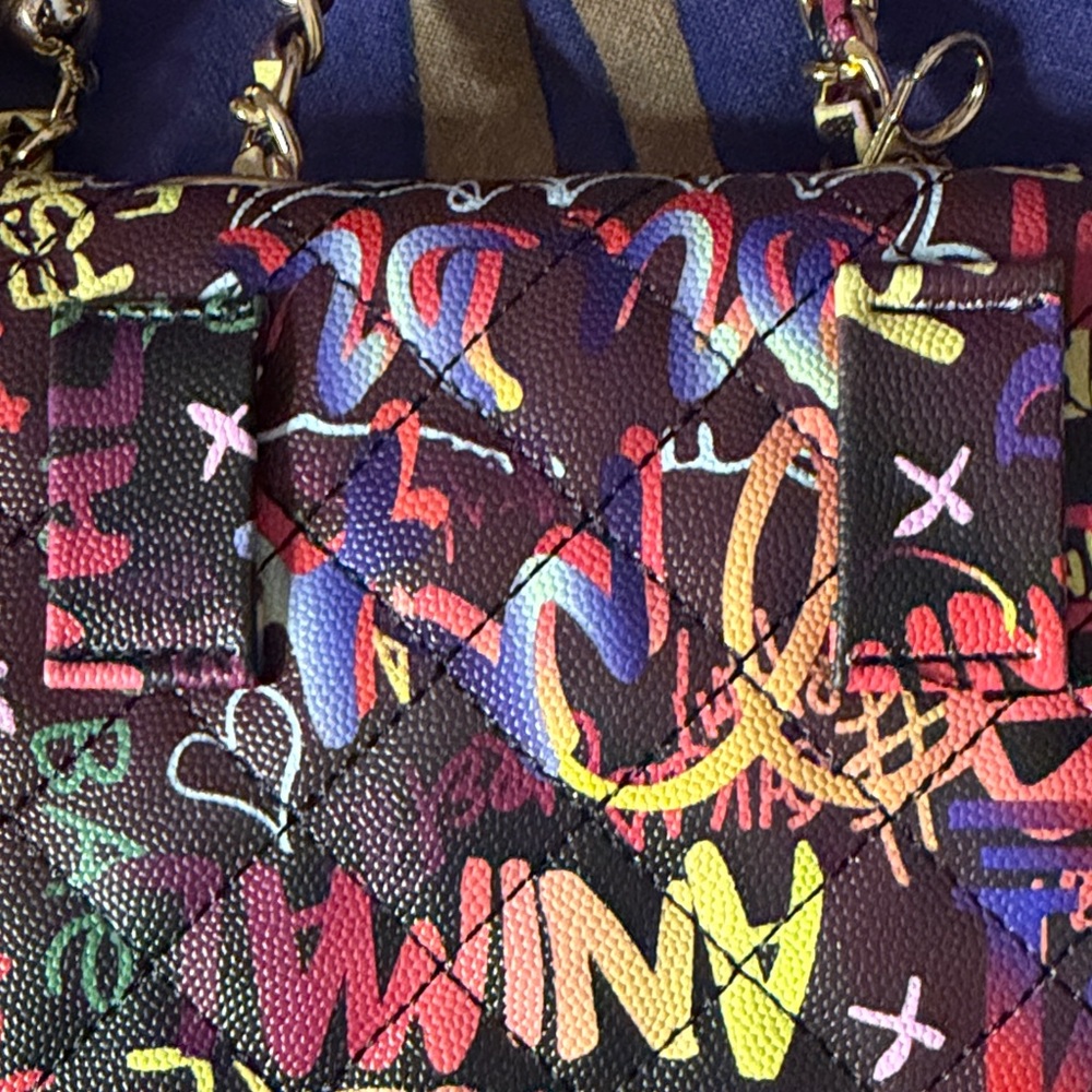 Colorful Graffiti Print Women's Bag - Picture 5 of 6